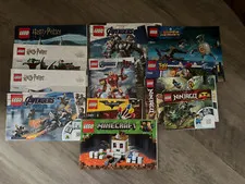 Lego Instruction Manuals Lot of 12, Ninjago, Harry Potter, Avengers, Minecraft +
