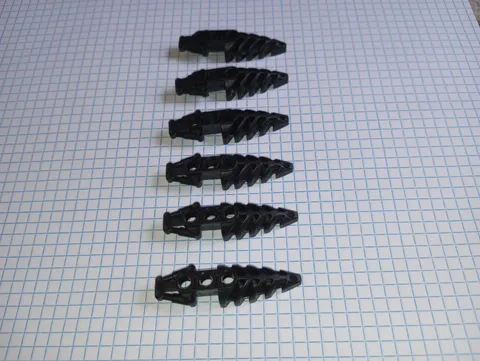 6 Bionicle Lego 50858 Black Visorak Foot with 3 pin holes Genuine Lego IRL pics