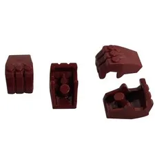 4 NEW LEGO Hand Gorilla Fist (fits Minifigure Hand) Dark Red