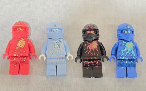 LEGO Ninjago NRG Jay Kai Cole Zane NO CRACKS GREAT CONDITION