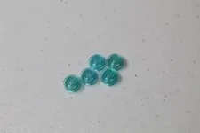 (5) Lego 1x1 Round Plate - Transparent Light Blue