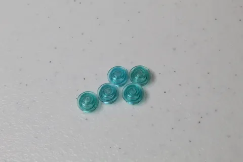 (5) Lego 1x1 Round Plate - Transparent Light Blue
