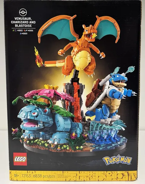 LEGO Pokémon Venusaur Charizard Blastoise 72153 6838 pcs Brick Separator Box 18+