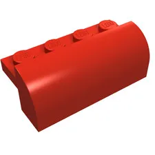 LEGO Part 6081 - Red Brick Curved 2 x 4 x 1 1/3