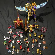 LEGO NINJAGO Lot Minifigures & Accessories w/ Dragons, Mech & Weapons