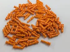 Lego x125 New Orange Technic, Pin 3L with Friction Ridges # 32054
