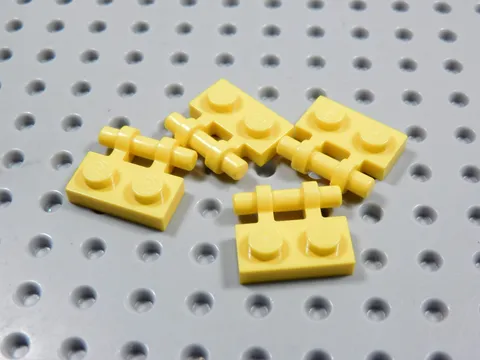 LEGO Lot of 4 Yellow 1x2 Modified Plates w/ Open Side Handle BK