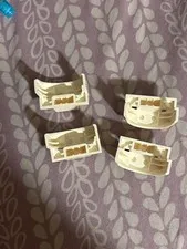 LEGO mudguards with a 4 x 2 1/2 x 2 1/3 size,(x4) and 1 blue mud guard