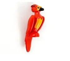 NEW Lego New Red Phoenix with Black Beak Bright Light Orange Face Bird