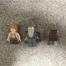 LEGO The Lord of the Rings Lot Bilbo Baggins, Gandalf the Grey, Mordor Orc Bald