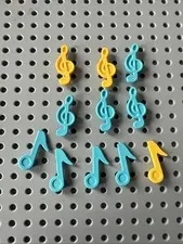 LEGO Musical Note 11pc Treble Clef Eighth Note Quaver Medium Azure Yellow Trolls