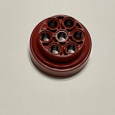 LEGO Wheel 31mm D. x 15mm Technic with 7 Pin Holes 60208 - Dark Red x1