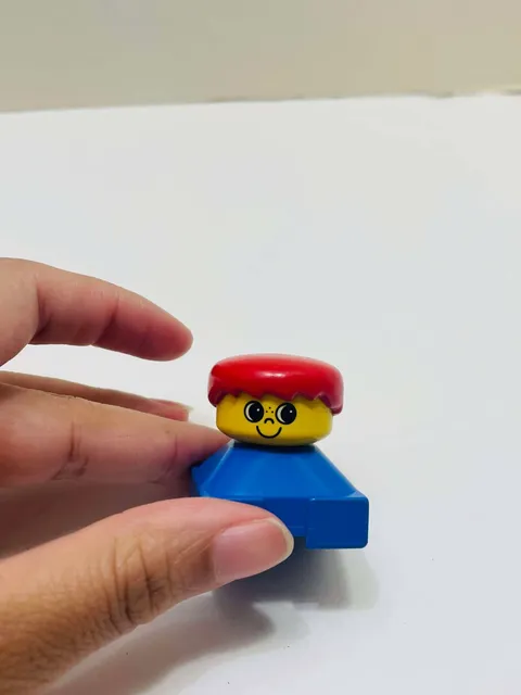 Lego Duplo vintage square base figure red and blue boy replacement toy rare