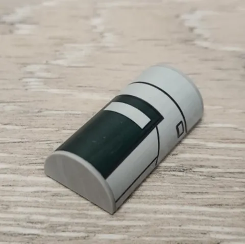 Lego 6192bpb06 Light Bluish Gray Slope Curved 2 x 4 Dark Green Rectangle Pattern