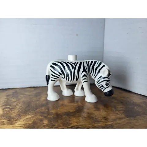 LEGO Duplo Zebra Animal Figure Black Stripes Safari Zoo 629J2