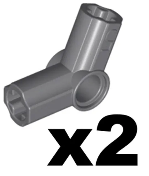 Lego Dark Gray (old) TECHNIC Axle Pin Connector Angled #5 Qty 2 Part 32015 T1