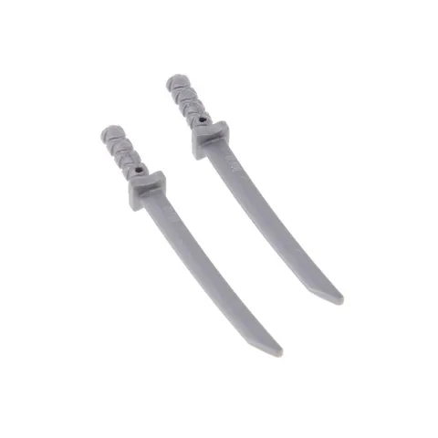 2x LEGO Ninja Figures Weapon Samurai Katana Sword Flat Silver 4612900 30173b