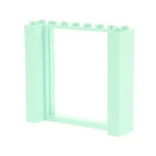 1x LEGO Door Frame 2x8x6 Light Aqua Blue Window Castle Gate 43204 6365947 80400