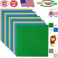 Flexible and Sturdy 8 Pack Baseplates 10" x 10" - Perfect for Indoor Play