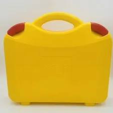 LEGO Yellow And Orange Plastic Carrying Case With Latches And Dividers 11” X 9”