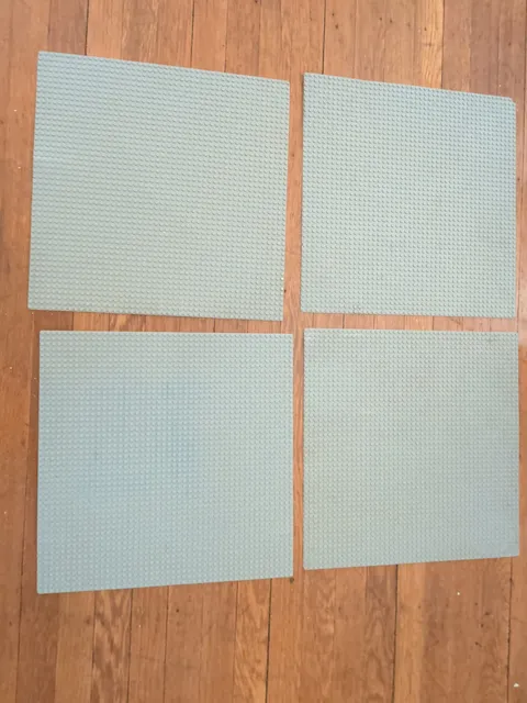 LEGO Light Gray Square 48x48 Baseplate 418602 4-Piece Lot 4186 15"x 15"