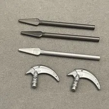 Lego 4497 93789 Silver & Charcoal Weapons Replacement Parts Pieces Lot of 5