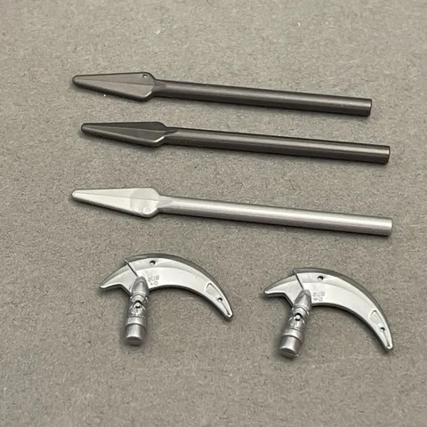 Lego 4497 93789 Silver & Charcoal Weapons Replacement Parts Pieces Lot of 5