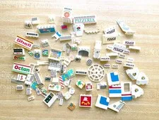 Vintage LEGO White Bulk Lot 1lb 14oz Includes LEGO's, Printed LEGO's, & Technic