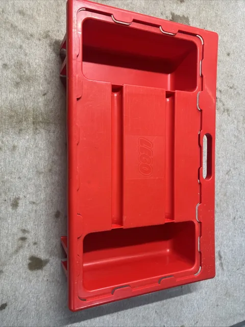 1998 Red Lego Lap Table Tray Storage Sliding Base Plates Carry Case
