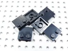 LEGO Lot of 6 Black 2x2 Smooth Plates w/ 2 Studs on End BR