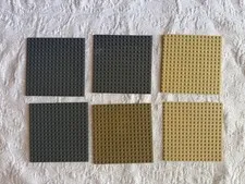 LEGO Lot 6 Plates 16x16 Mixed Colors Flat Base Plates