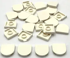Lego 25 New White Tiles Flat Smooth Round 2 x 2 Half Circle Extended Parts