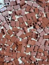Lego 2877 Reddish Brown Qty 208 NEW Brick, Modified 1 x 2 with Grille /