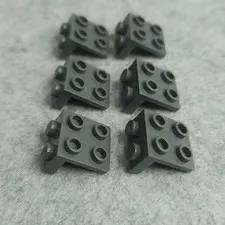 LEGO 44728 Bracket 1 x 2 - 2 x 2 Dark Bluish Gray x6 Genuine