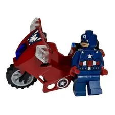 LEGO #6865 Captain America Minifigure Motorcycle Bike Lot Marvel Avengers Figure