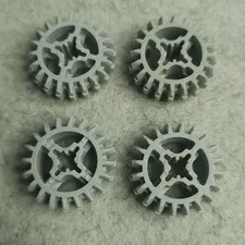 LEGO 32269 Technic Gear 20 Tooth Double Bevel Light Bluish Gray x4 Genuine