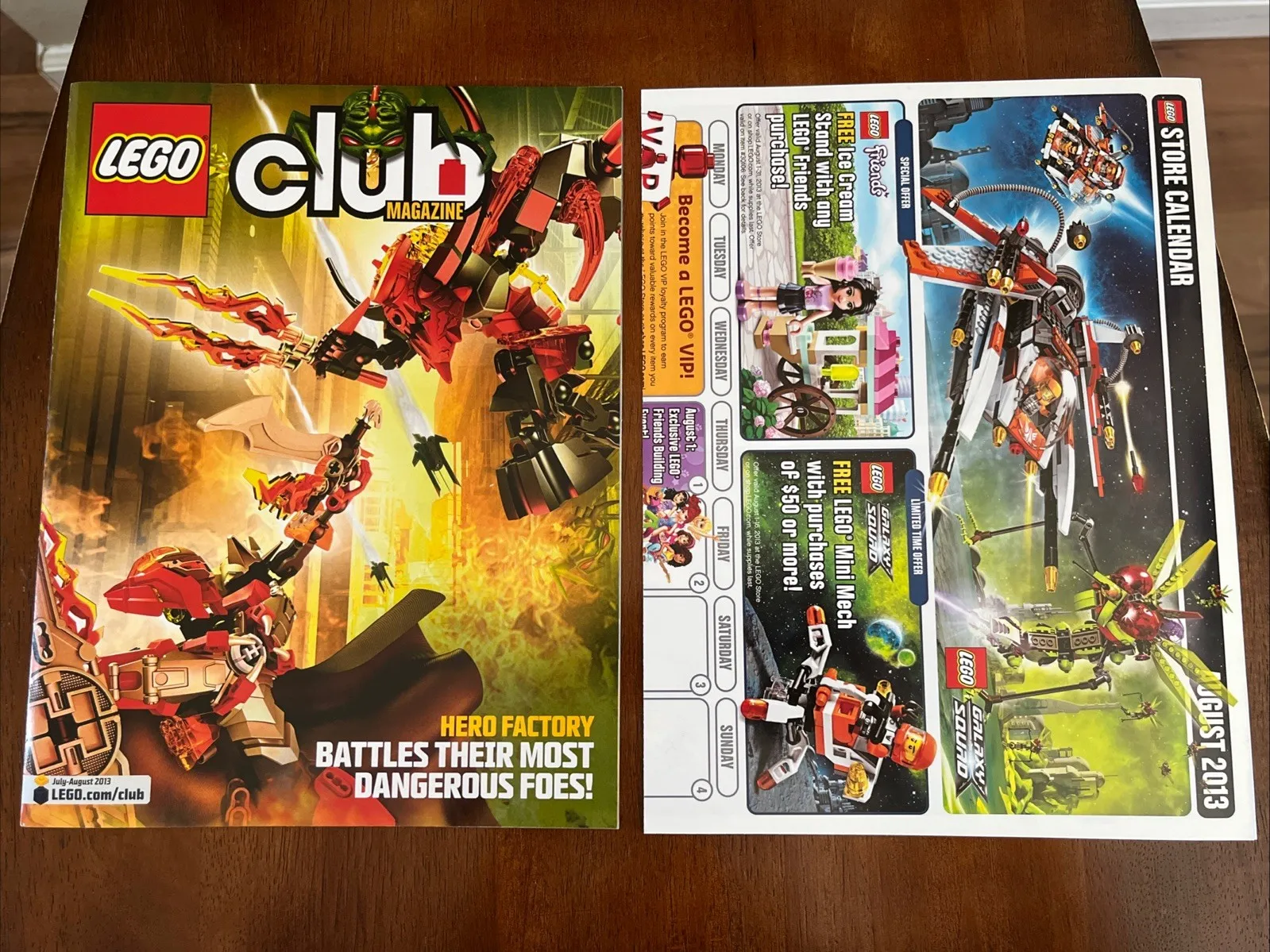 LEGO Club Magazine July August 2013 Hero Factory + Official Store Calendar NEW