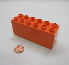 Lego Duplo 2 BLOCKS 2x6x1 SALMON ORANGE BRICKS BLOCKS LOT Building Block House