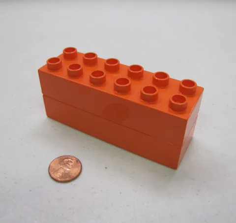 Lego Duplo 2 BLOCKS 2x6x1 SALMON ORANGE BRICKS BLOCKS LOT Building Block House