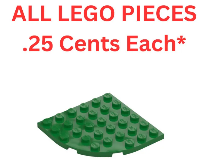 LEGO Plate 6x6 Round Corner Green 6003 - Genuine LEGO Parts Pieces Bulk