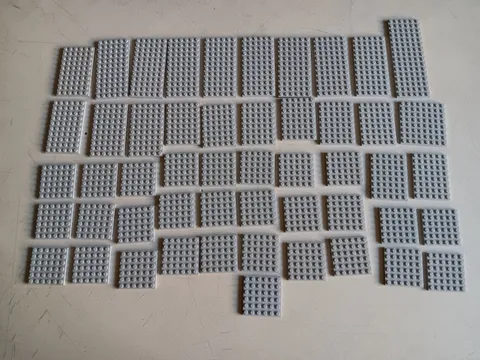 LEGO BULK LOT 51 LIGHT BLUISH GRAY PLATES 6X6 6X8 6X10 6X12 6X16 8X8