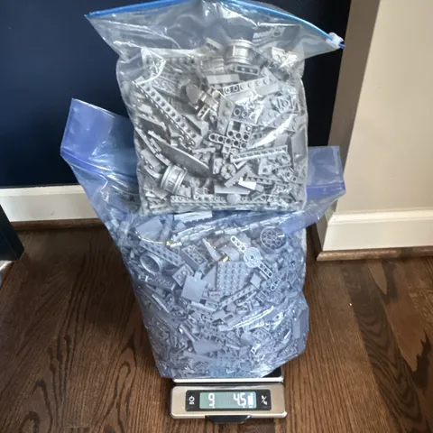 9 pounds of LEGO Dark Gray Bricks Parts Pieces Bulk Lot Mixed Assorted in Bag