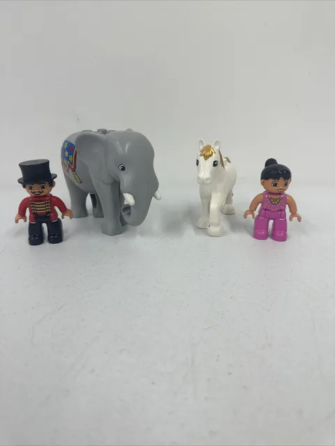 Lego Duplo Circus Lot Ring Master Elephant Pony Trapeze Figure Lot
