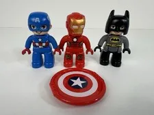 LEGO DUPLO Marvel DC Super Heroes Batman Iron Man Captain America Figure 3 Lot
