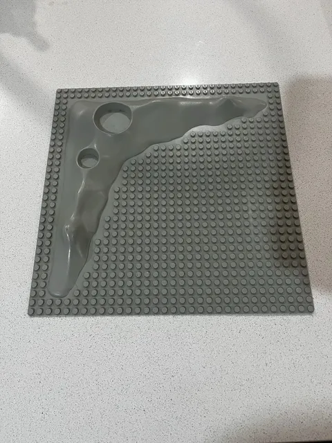 Vintage LEGO Space Crater Baseplate 32x32 Light Gray - Part 3947 3947a