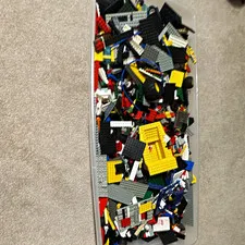 BIN OF LEGOS 23.6 LBS from 1980’s, most real LEGO including minifigures