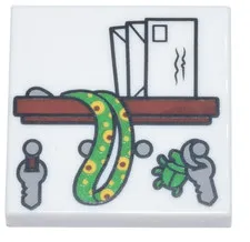 LEGO 1x WHITE TILE 2x2 "SHELF" Part 3068pb2559 New from set 10350 Tudor Corner