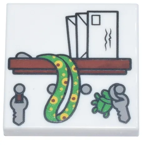 LEGO 1x WHITE TILE 2x2 "SHELF" Part 3068pb2559 New from set 10350 Tudor Corner