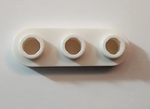 Lego White Plate, Round 1 x 3 with Open Studs 77850