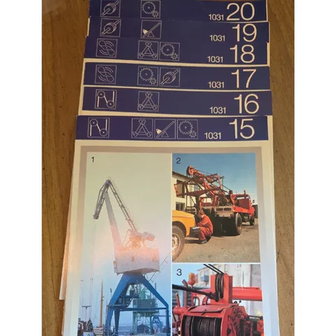 Vintage Industrial Crane & Winch Photo Set - Blue  Red Complete set of twenty